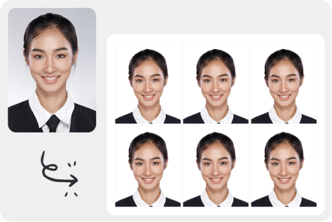 Create multiple passport photos at once